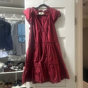 Anna Cate Rust Tiered Mini Dress – XS